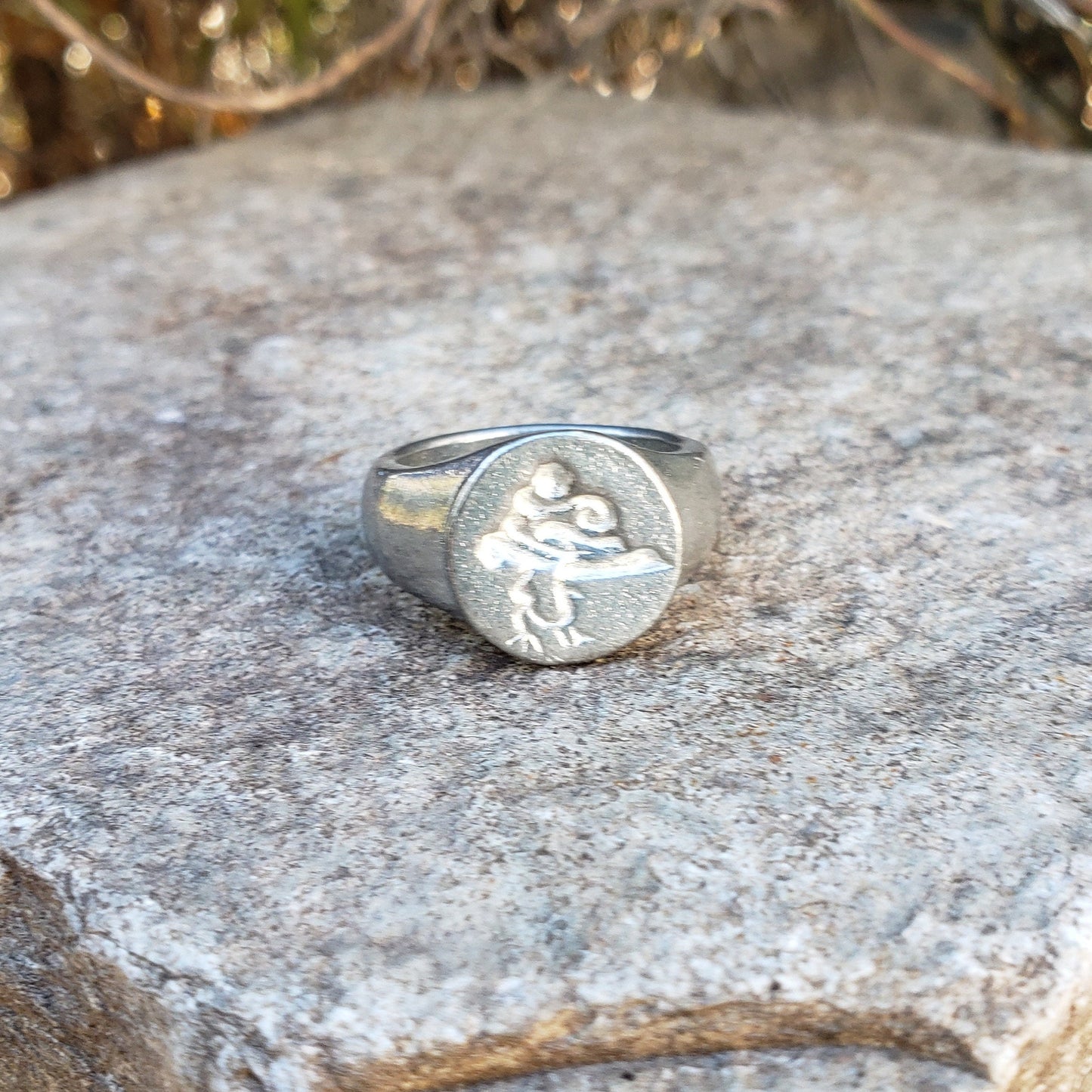 Cumulonimbus wax seal signet ring