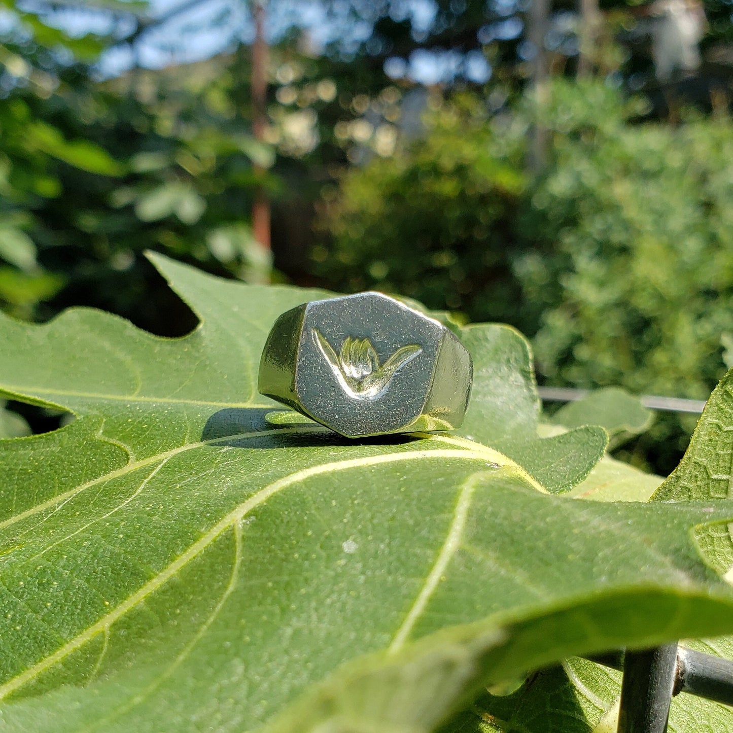 shaka sign wax seal signet ring