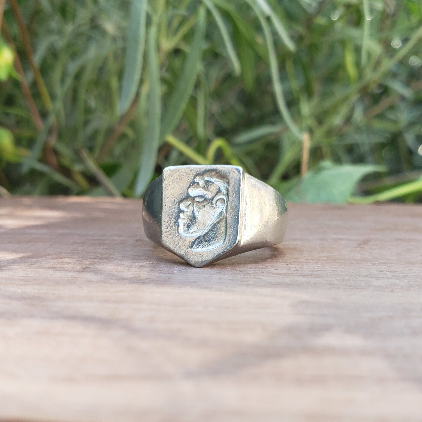 Hero profile wax seal signet ring