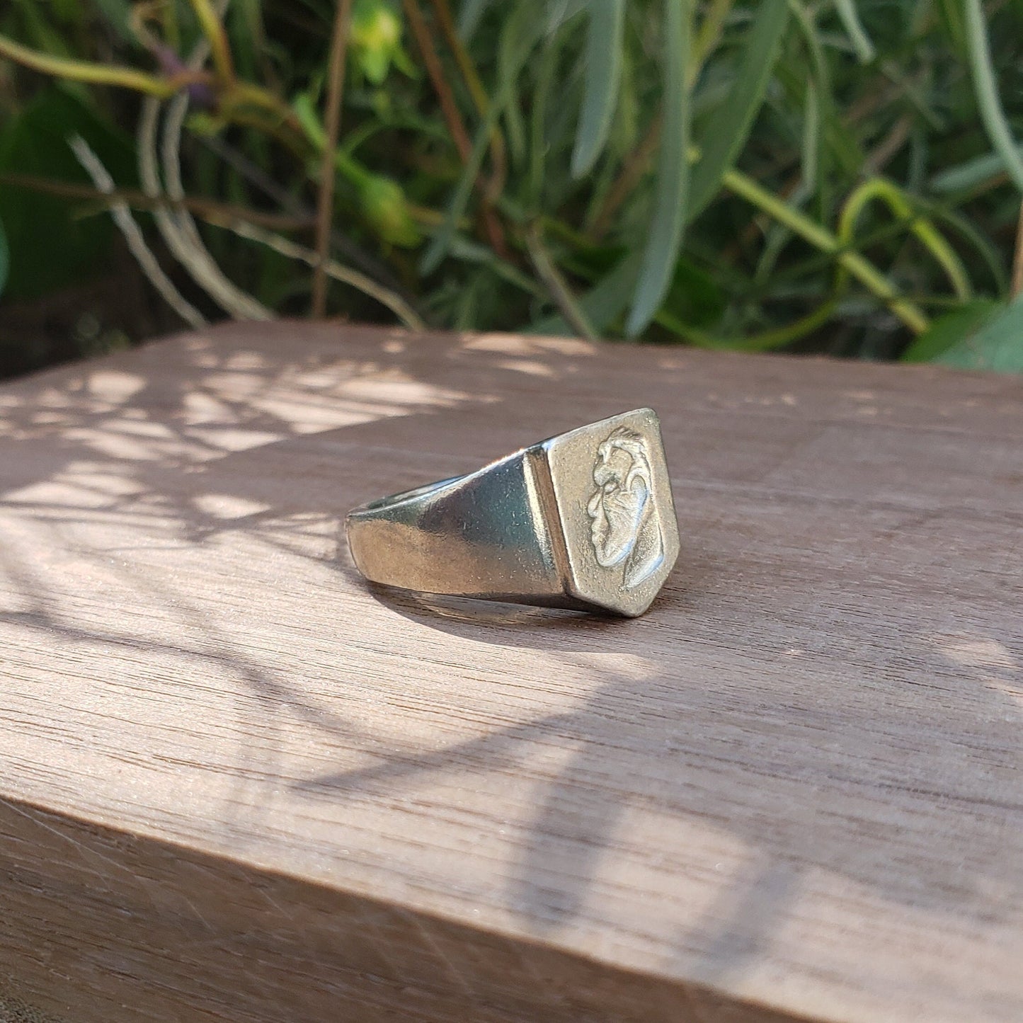 Hero profile wax seal signet ring