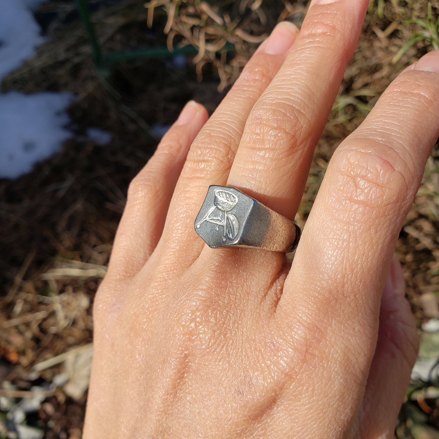 Grill wax seal signet ring