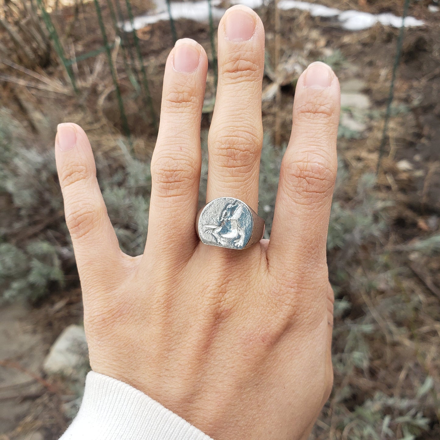 Bearded dragon wax seal signet ring