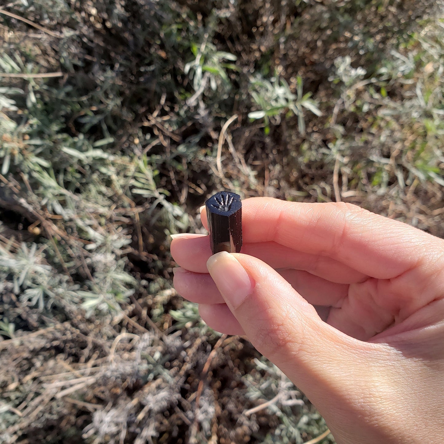 Black tourmaline hand crystal wax seal stamp