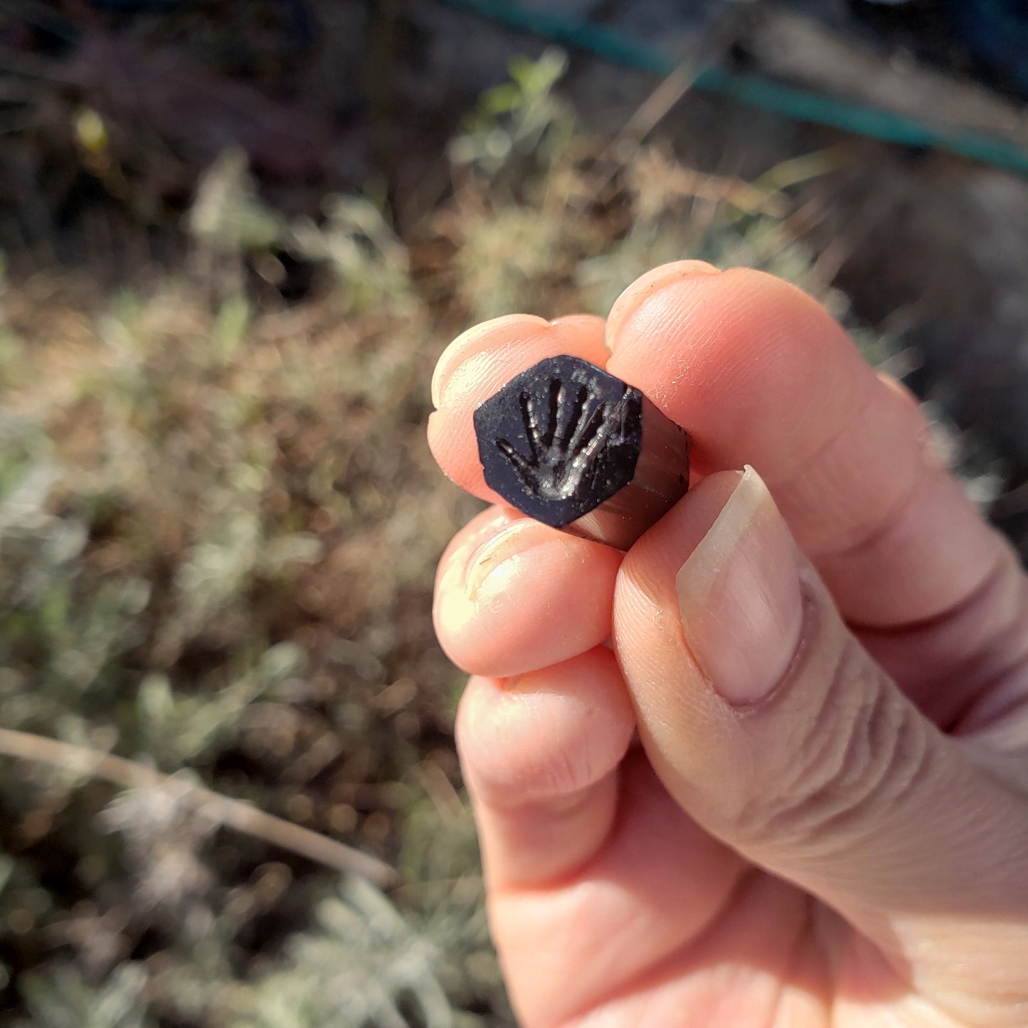 Black tourmaline hand crystal wax seal stamp