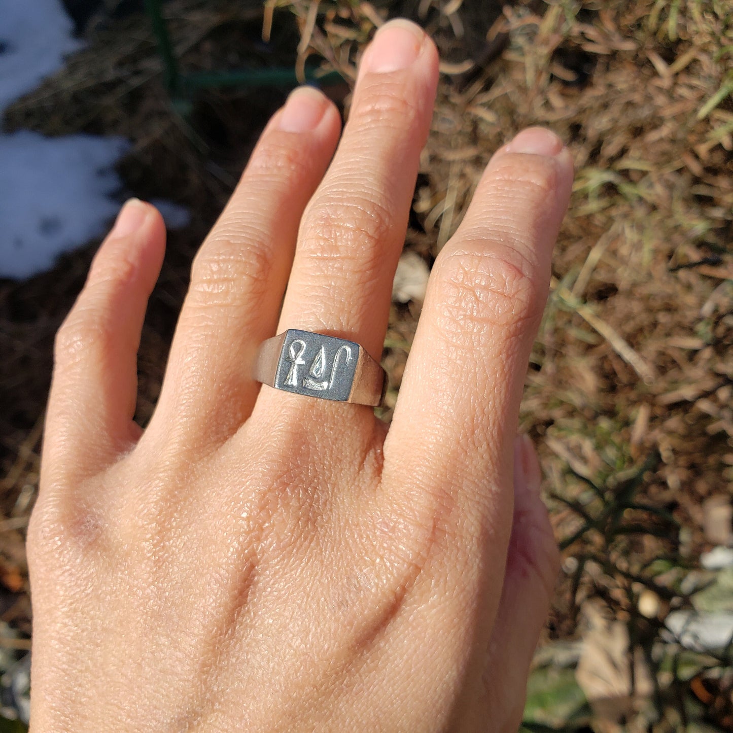 Ankh wedja seneb wax seal signet ring