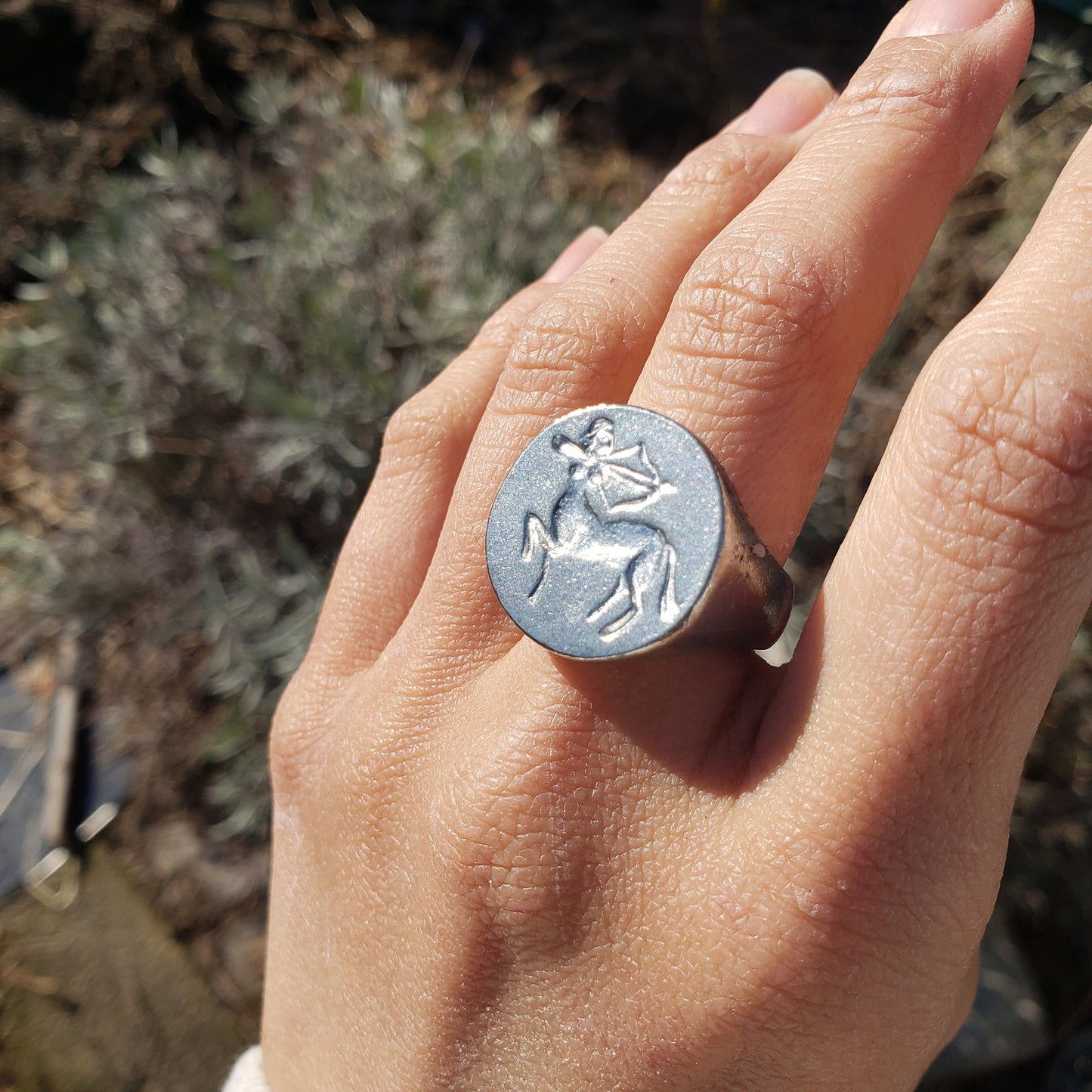 Centaur archer wax seal signet ring