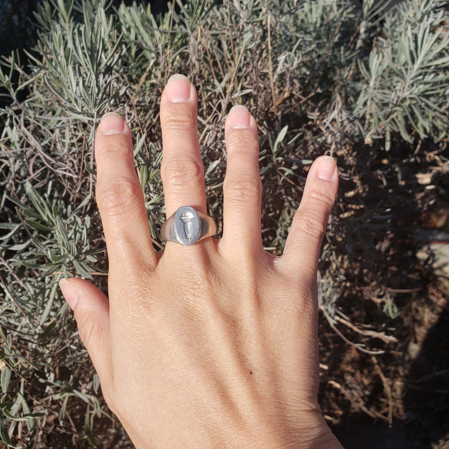 Microphone wax seal signet ring