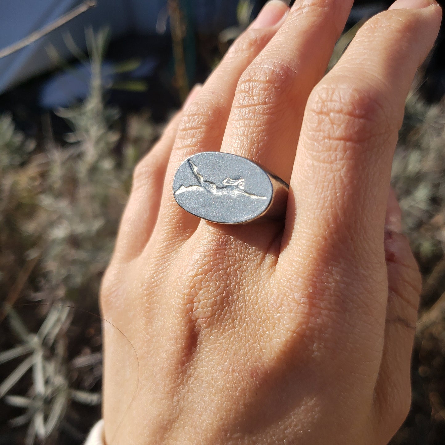 swimmer wax seal signet ring