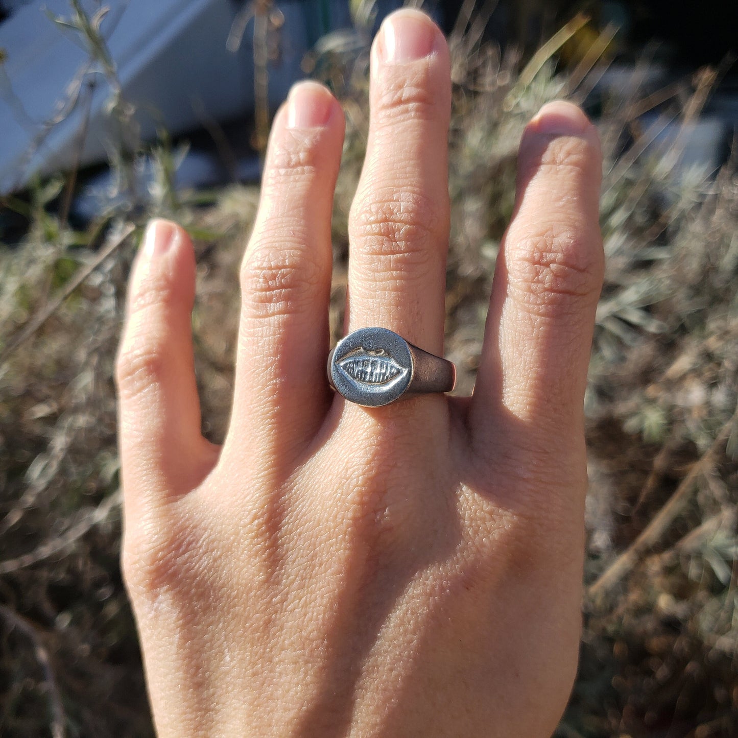 big smile wax seal signet ring