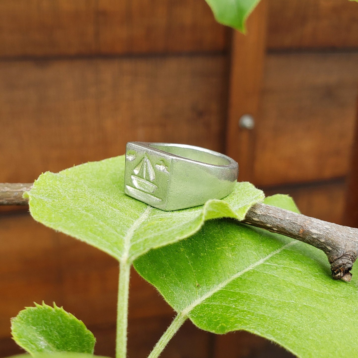 sailboat wax seal signet ring