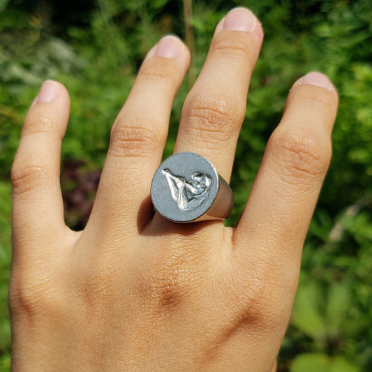 flautist wax seal signet ring