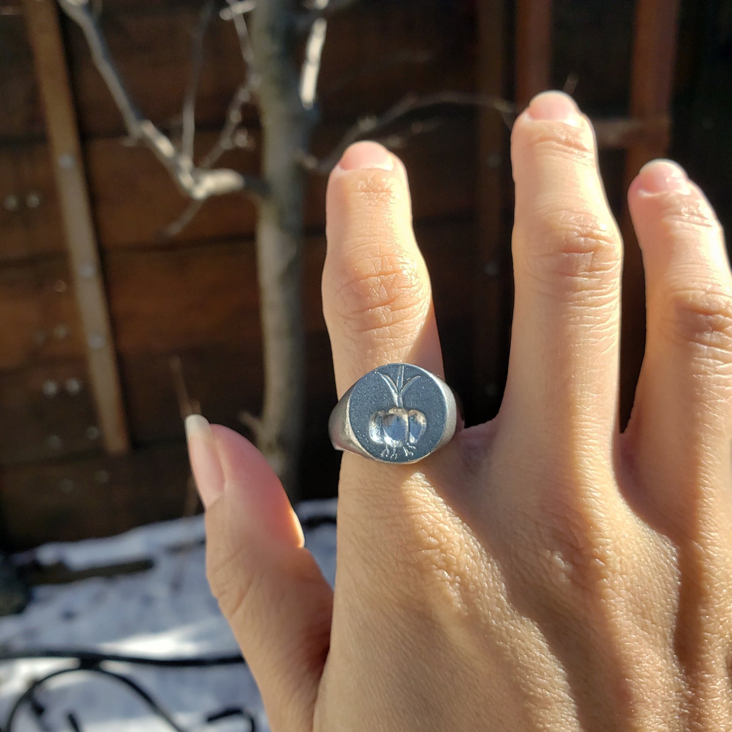 Garlic wax seal signet ring