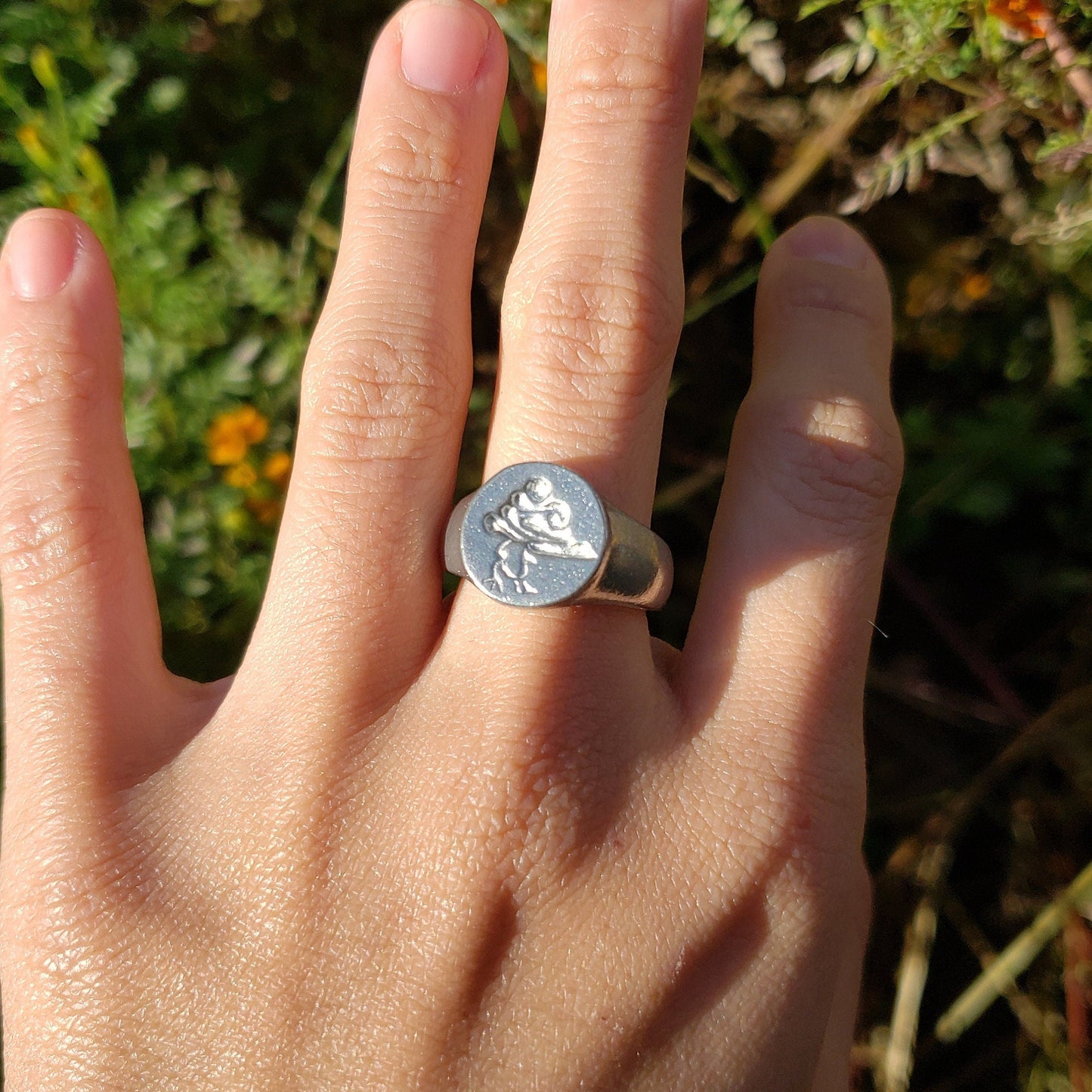 Cumulonimbus wax seal signet ring