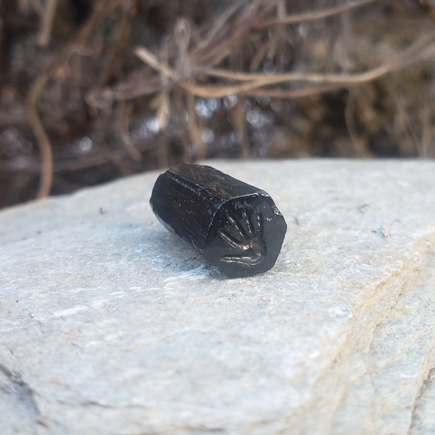 Black tourmaline hand crystal wax seal stamp