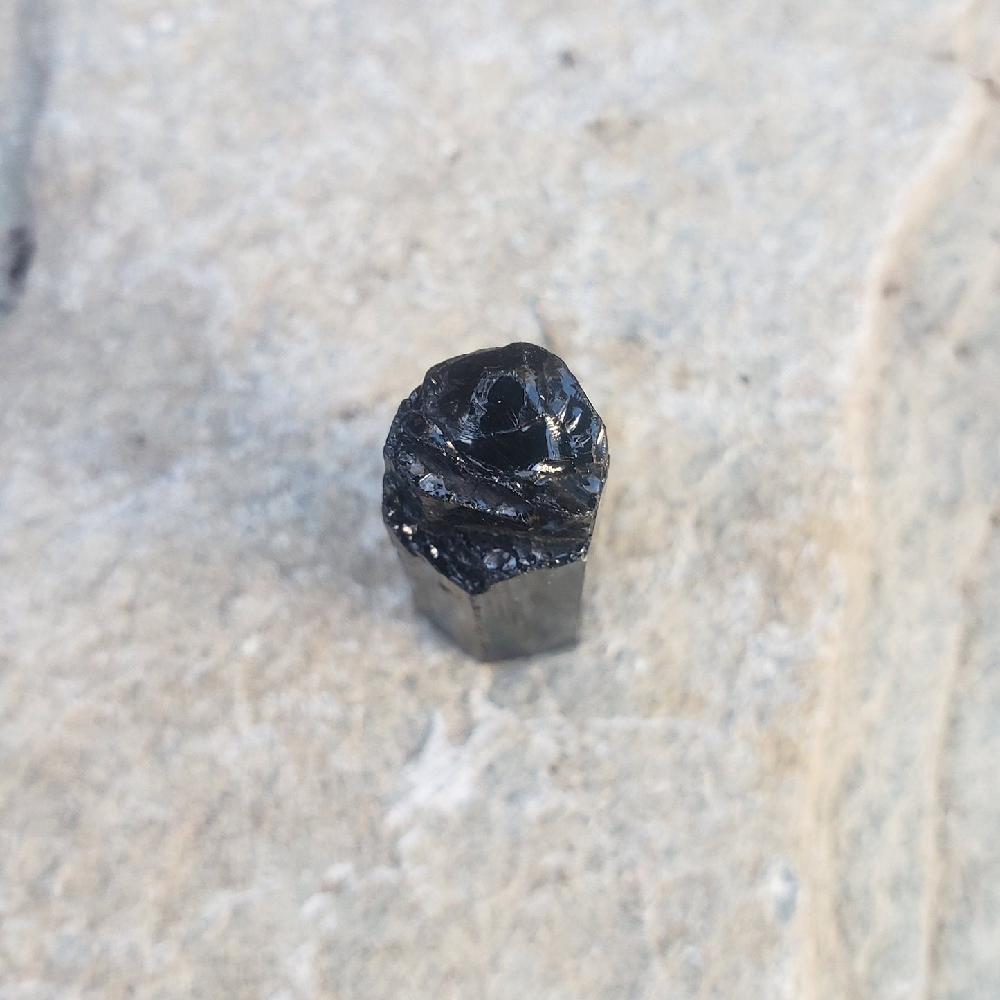 Black tourmaline hand crystal wax seal stamp