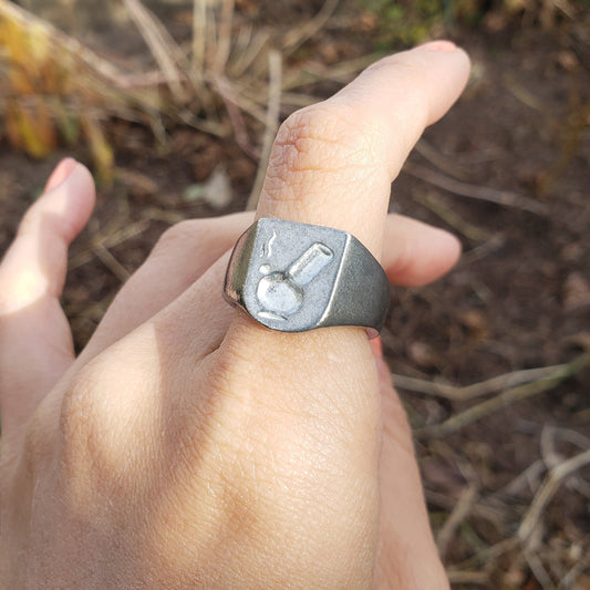 Bong wax seal signet ring