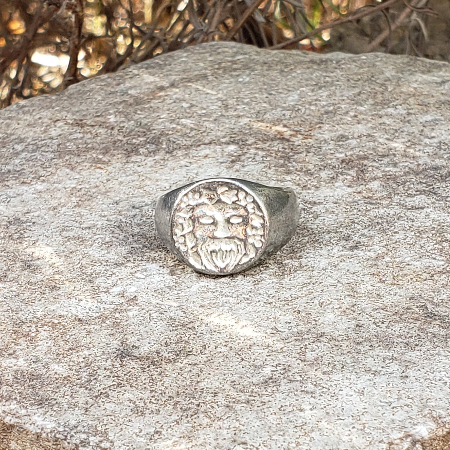 Bacchus wax seal signet ring