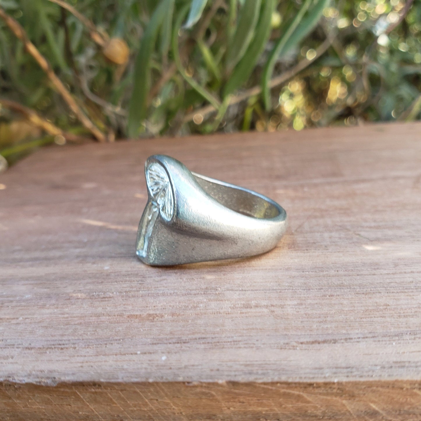 mushroom fairy wax seal signet ring