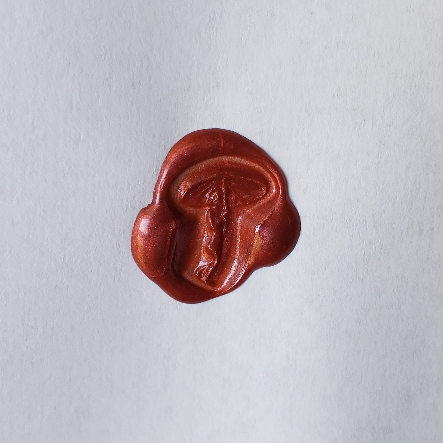 mushroom fairy wax seal signet ring