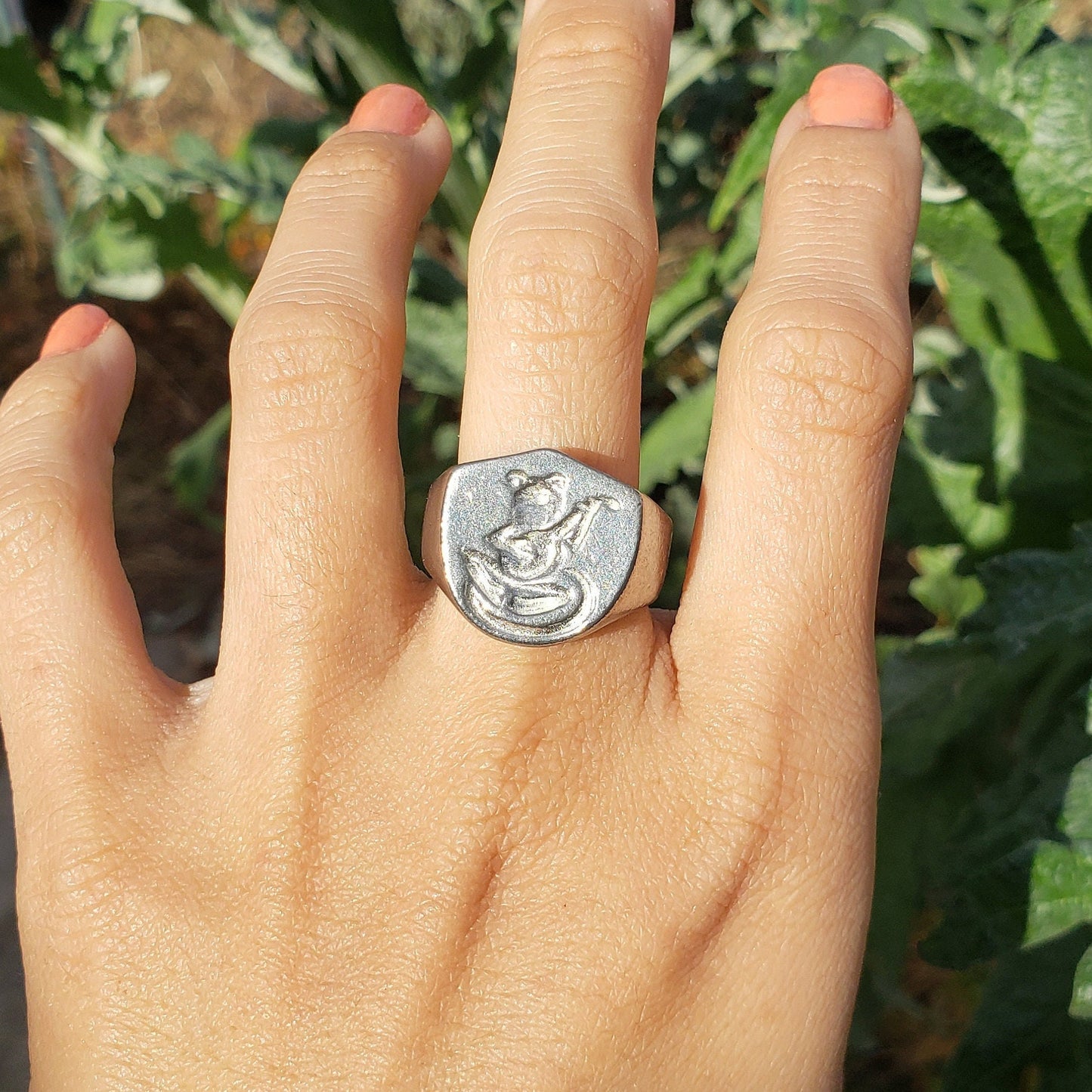 Lute lizard wax seal signet ring