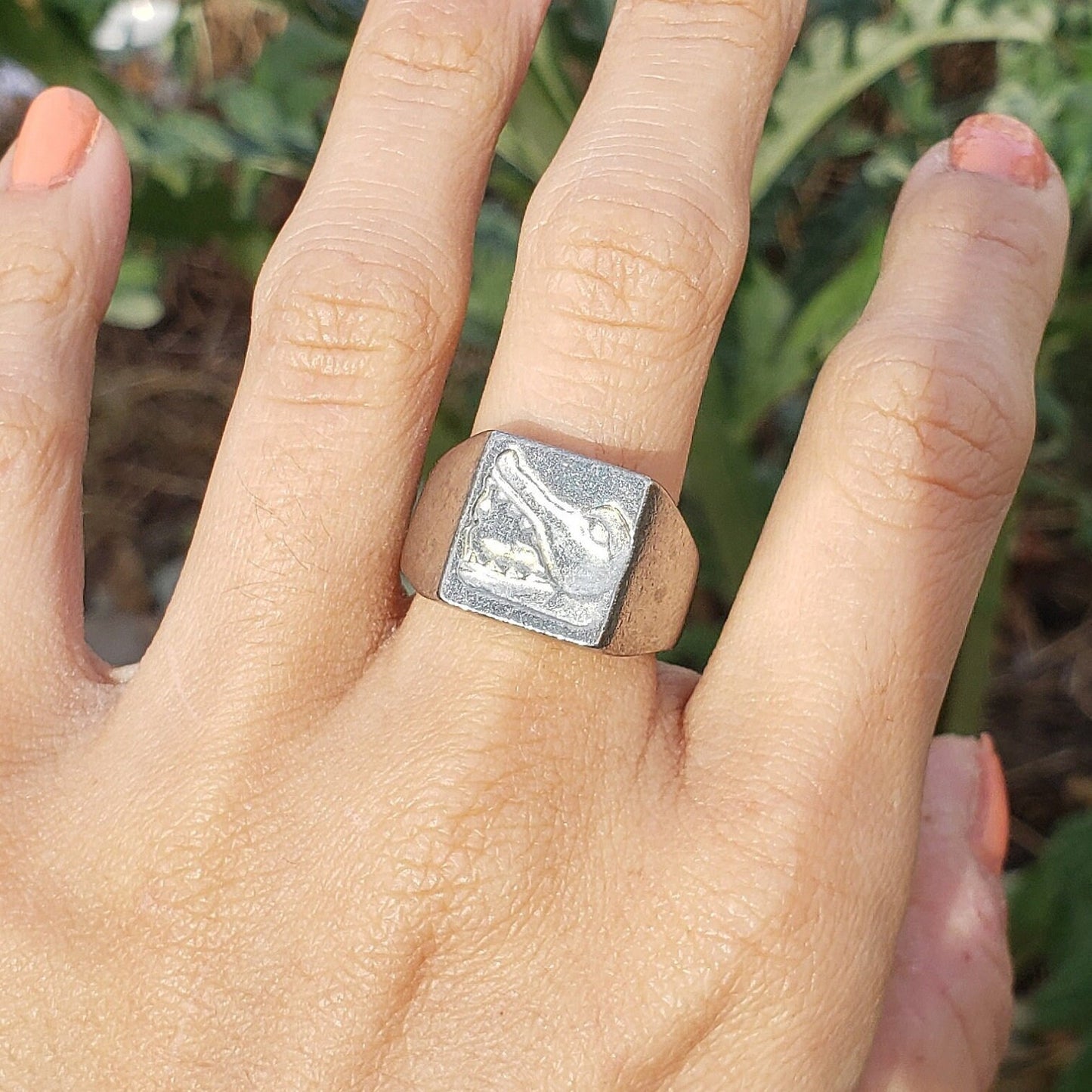 Gator cave wax seal signet ring