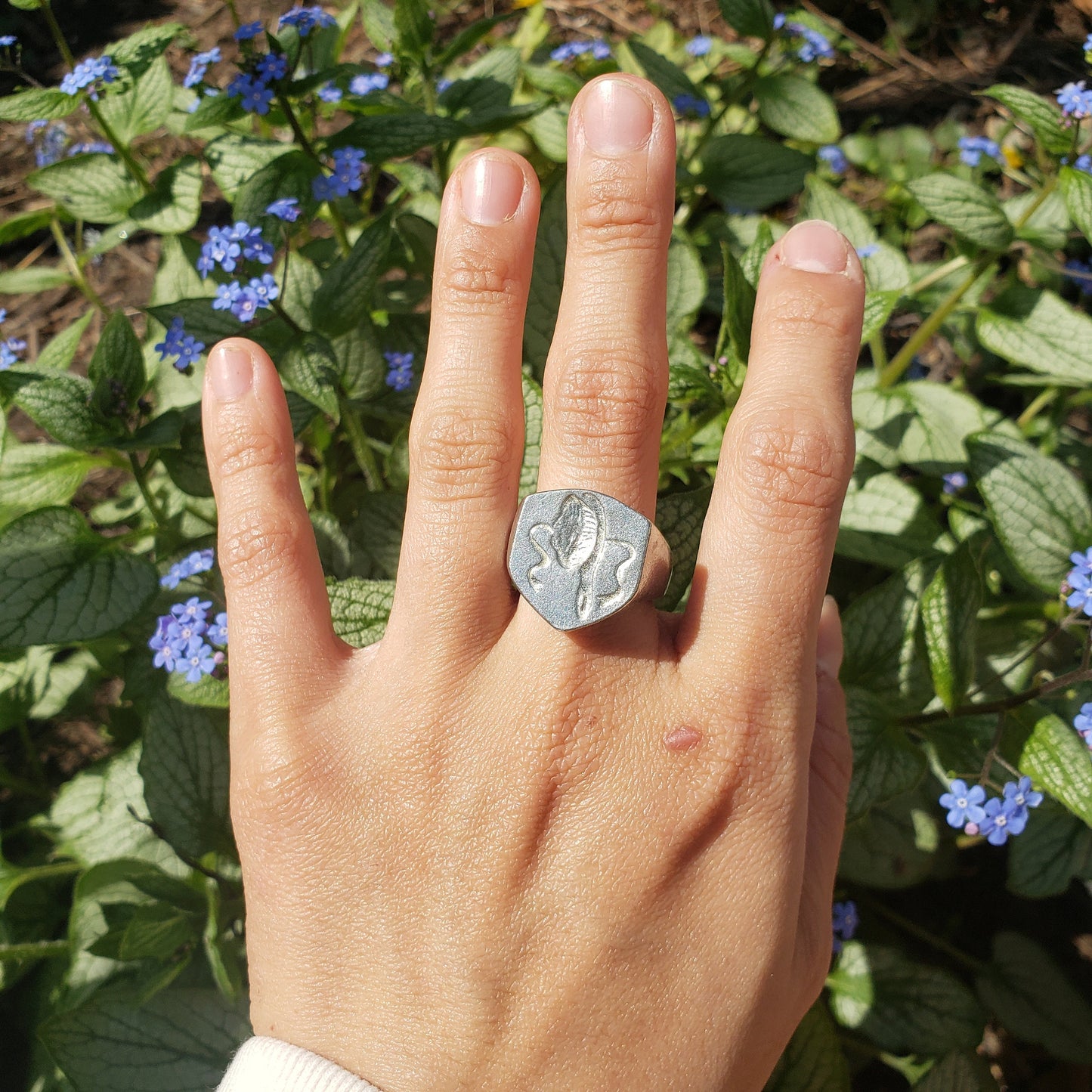 Hair brush wax seal signet ring