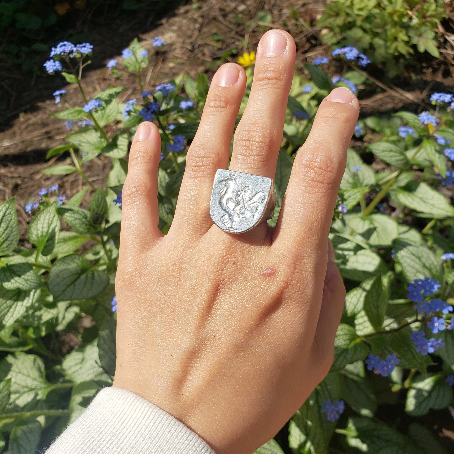 Cock rider wax seal signet ring