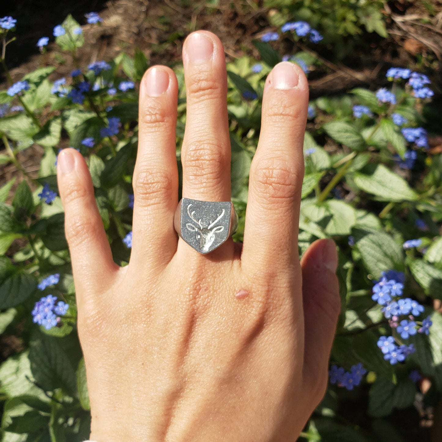 deer head wax seal signet ring