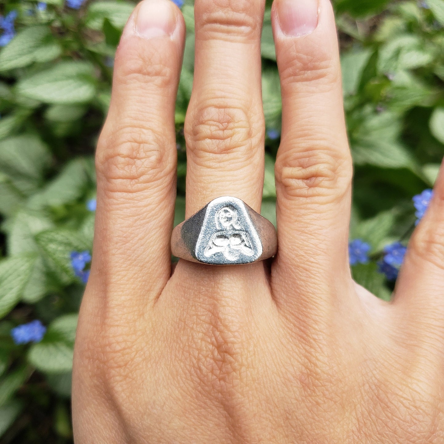 Female presenting nipples wax seal signet ring