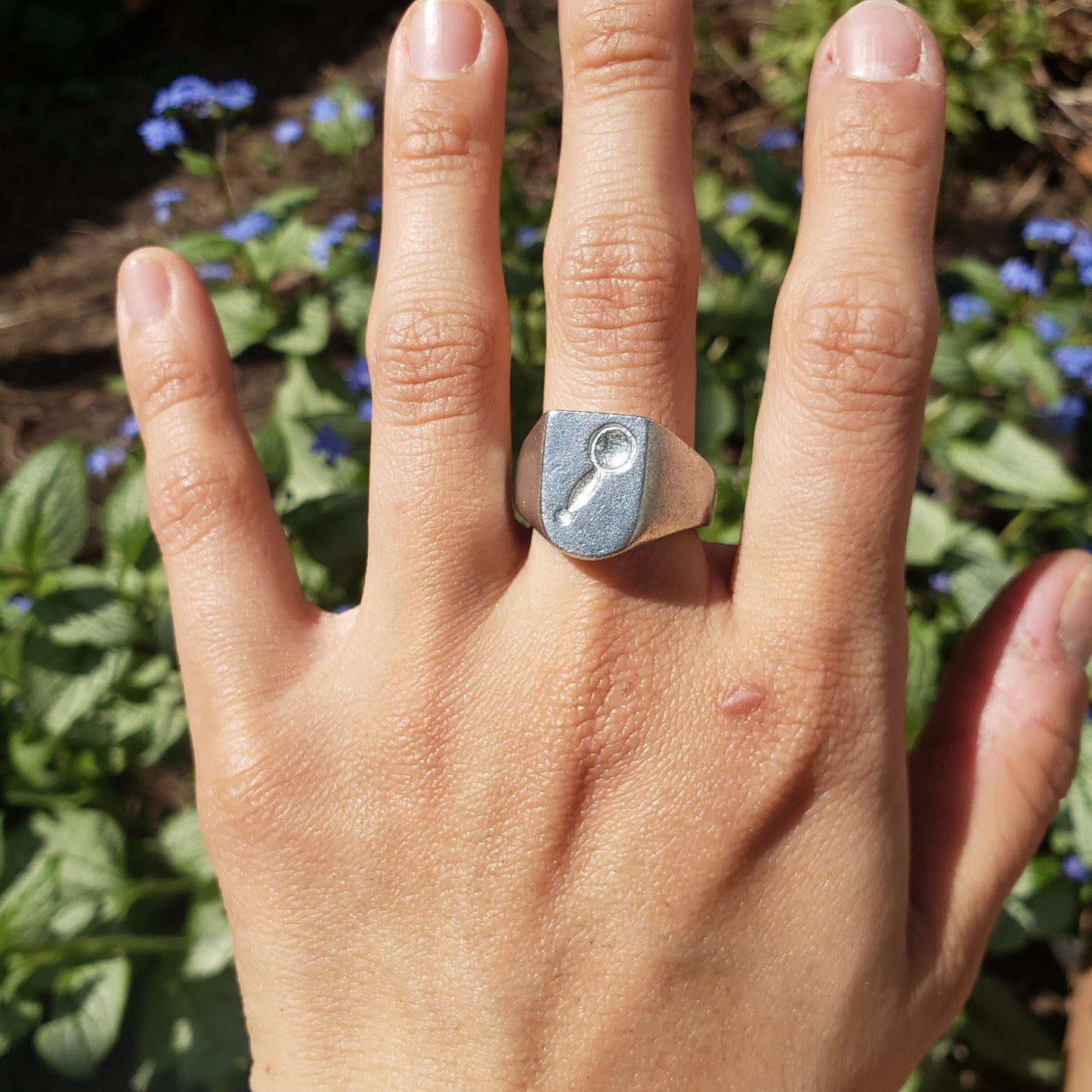 Magnifying glass wax seal signet ring