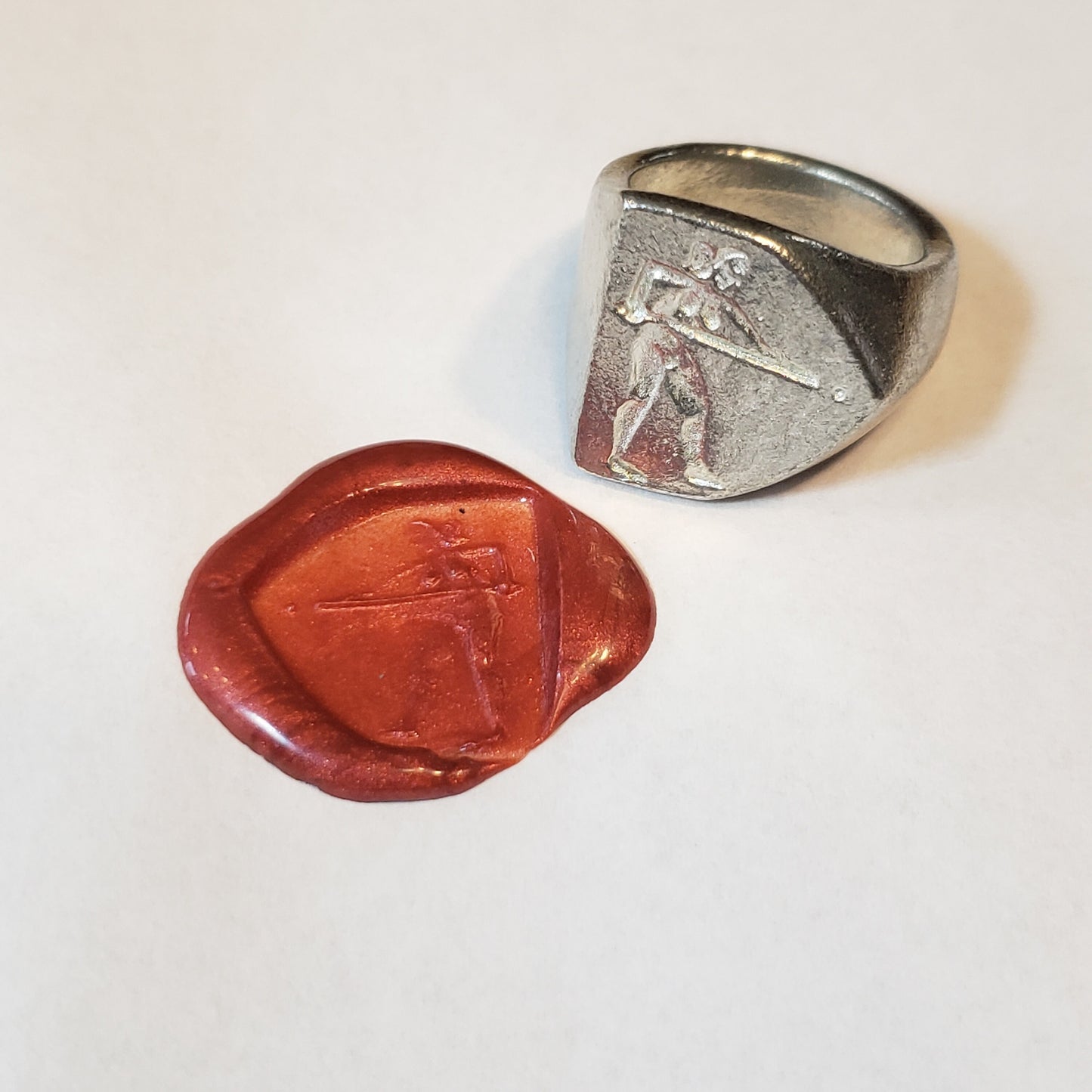 Pool player wax seal signet ring