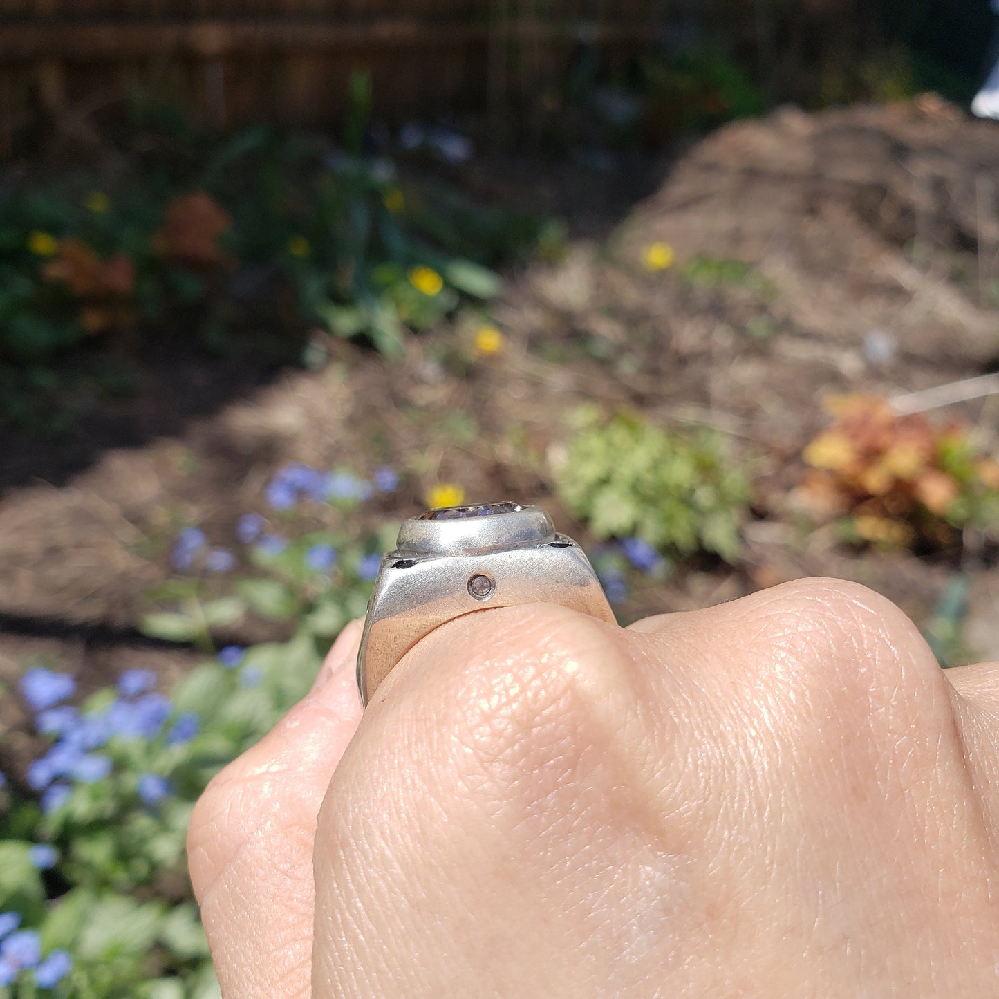 horned helmet topaz signet ring