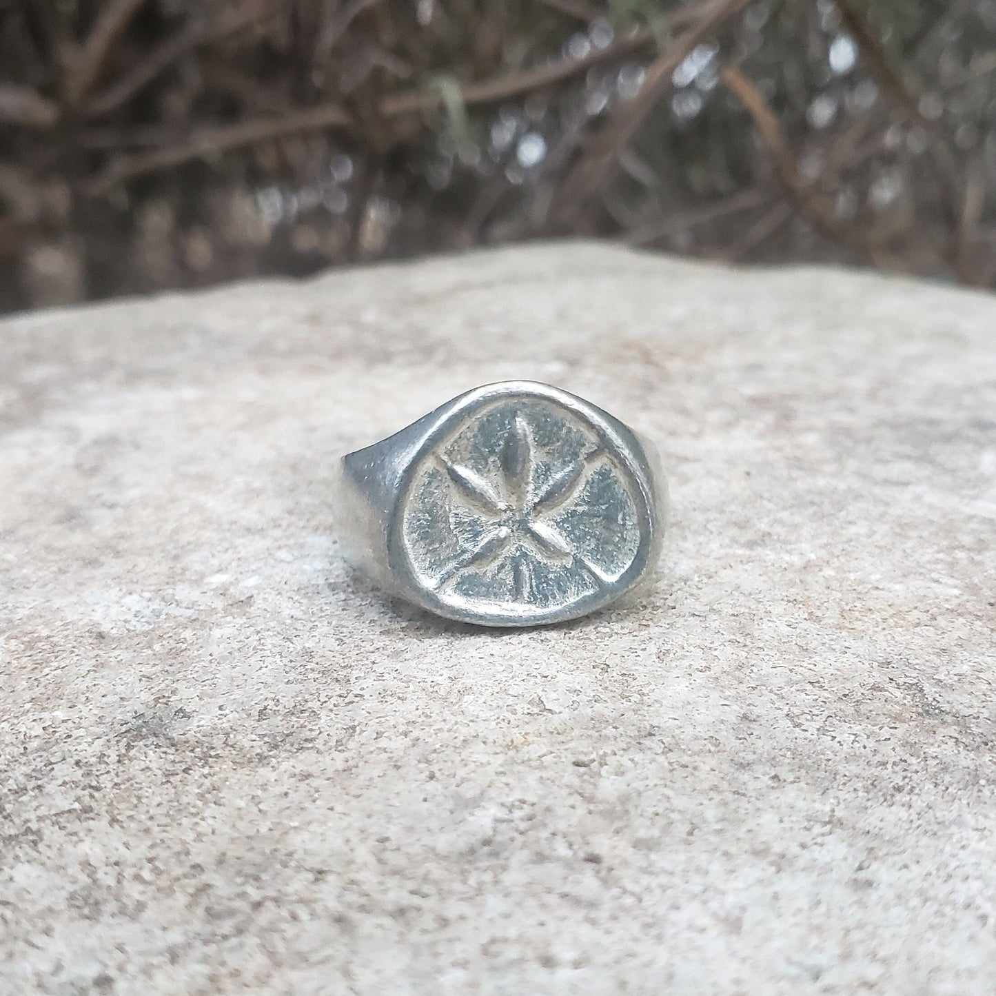 sand dollar wax seal signet ring