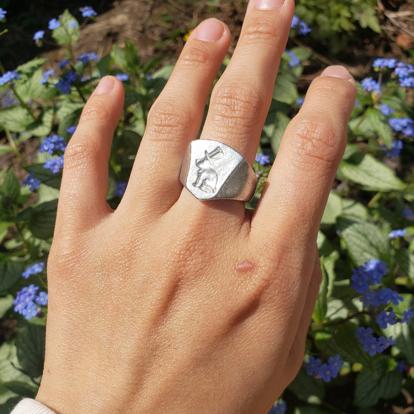 Magic rabbit wax seal signet ring