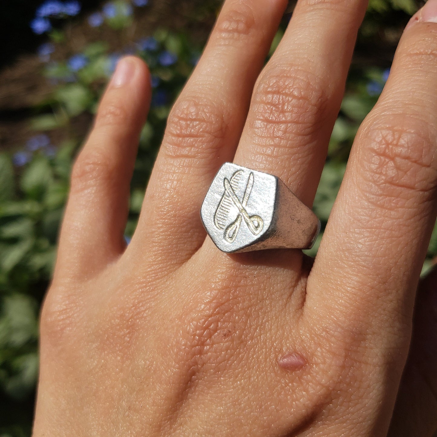 Haircut wax seal signet ring