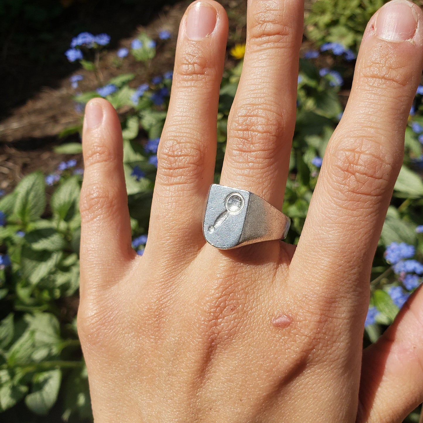 Magnifying glass wax seal signet ring