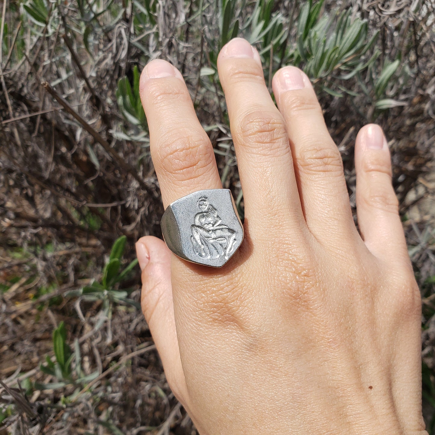 self reflection self love wax seal signet ring