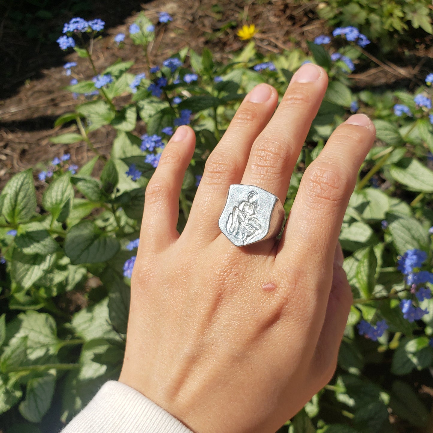 self reflection self love wax seal signet ring