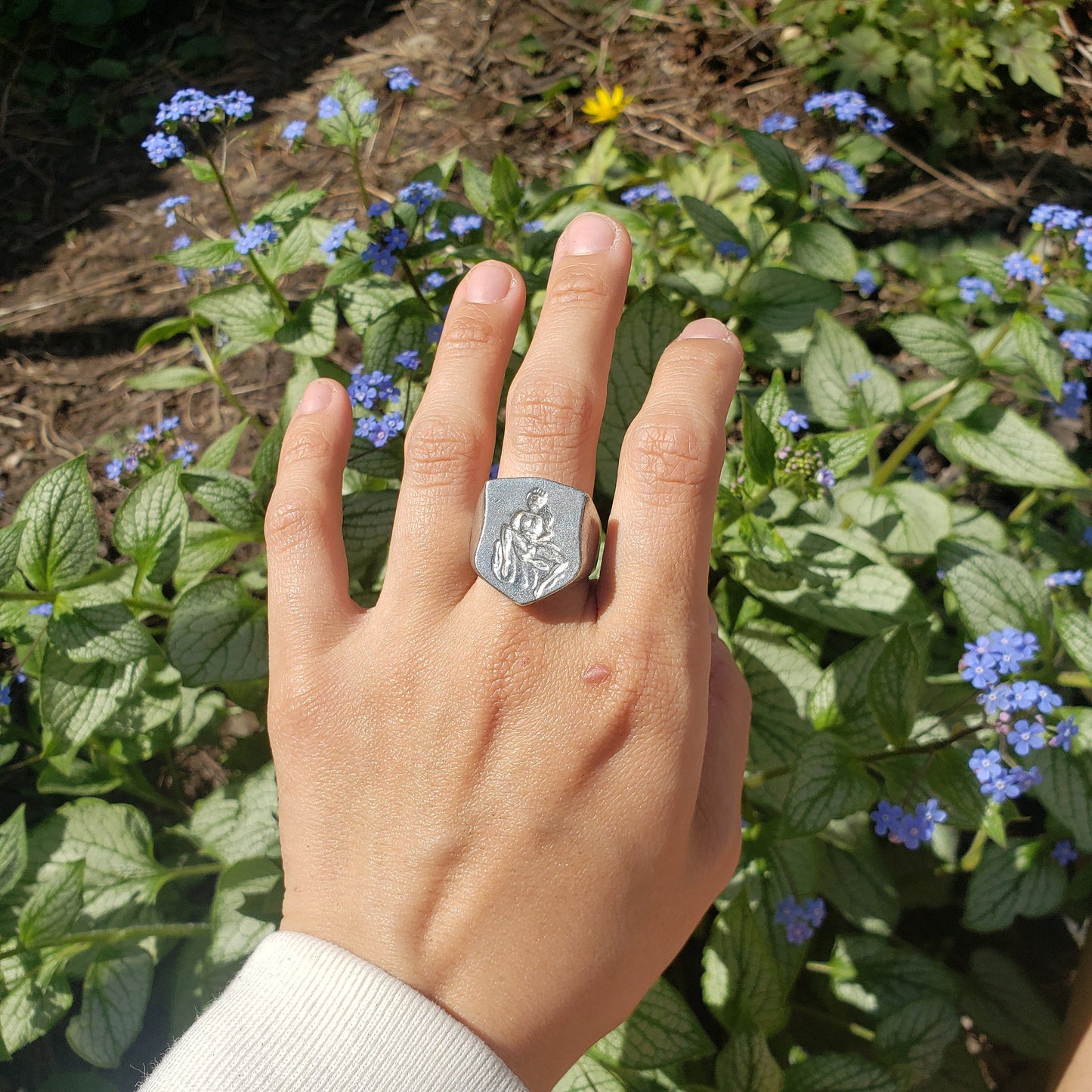 self reflection self love wax seal signet ring