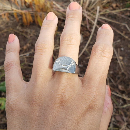 Tropical island wax seal signet ring