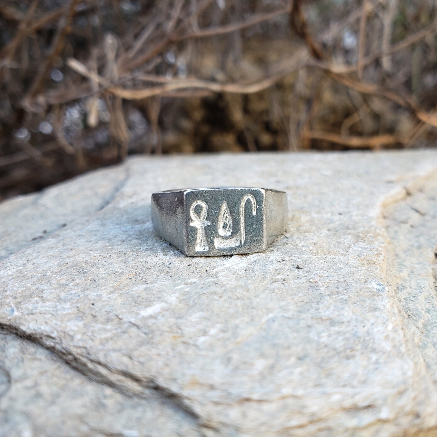 Ankh wedja seneb wax seal signet ring