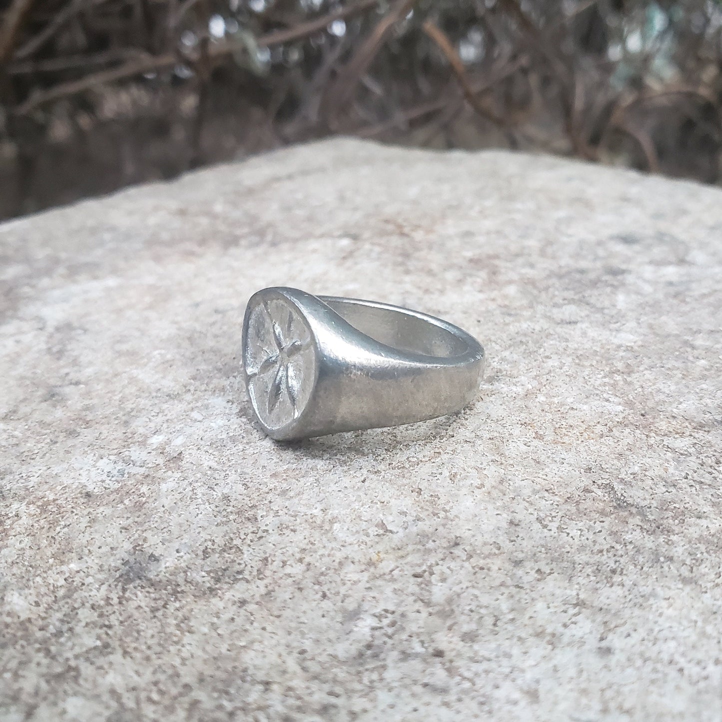 sand dollar wax seal signet ring