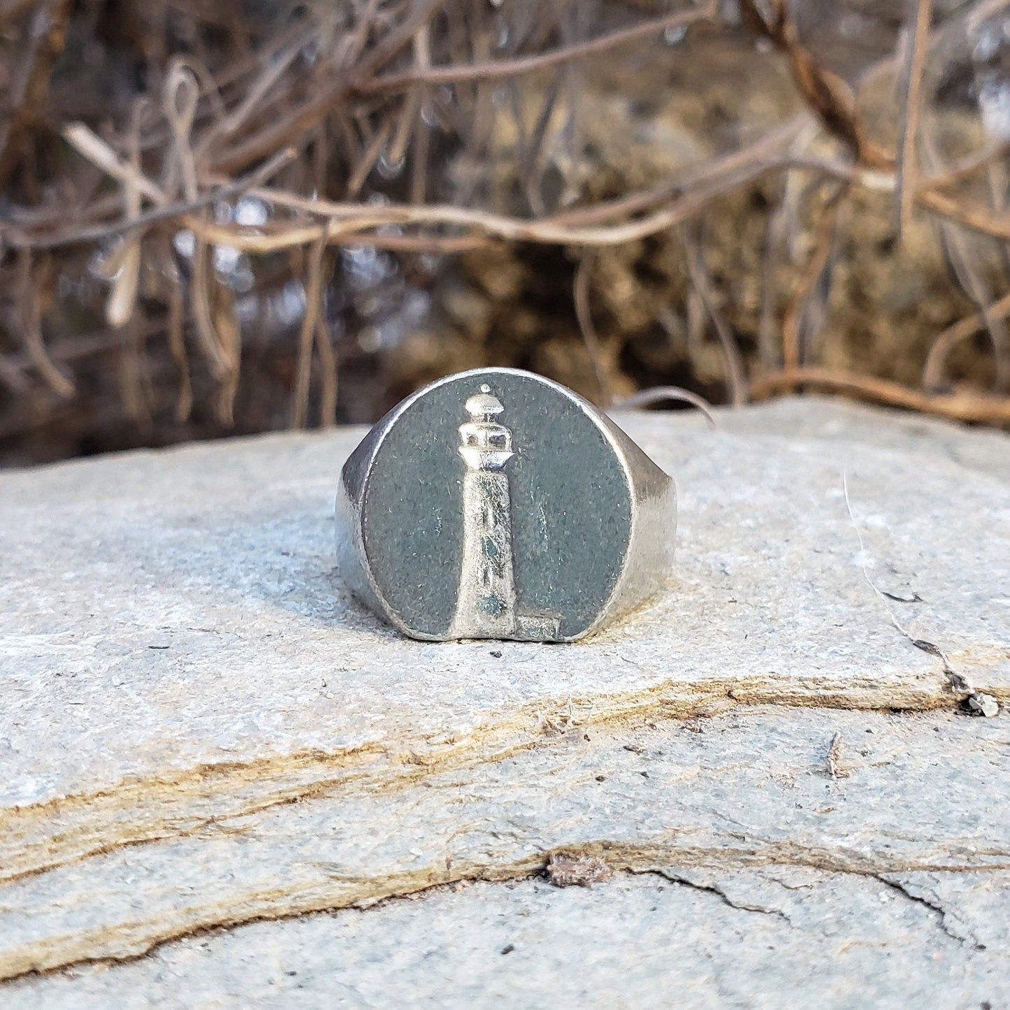 Lighthouse wax seal signet ring