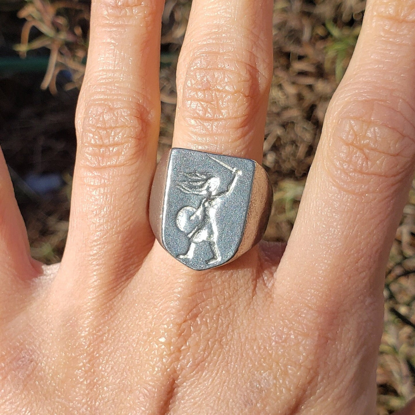 shield maiden wax seal signet ring