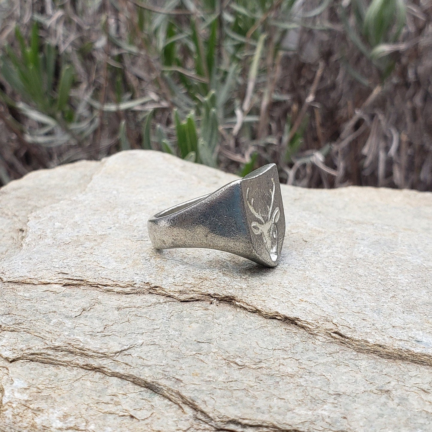 deer head wax seal signet ring