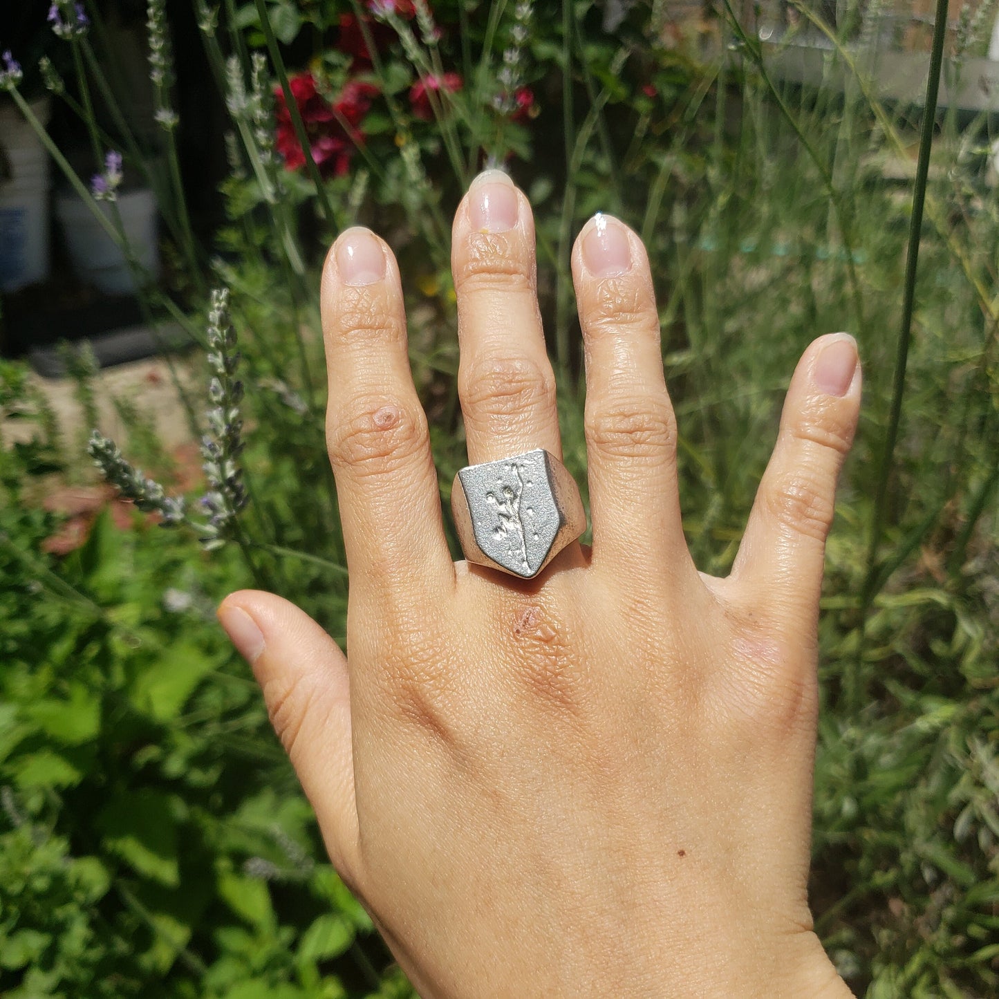 Rock climbing wax seal signet ring