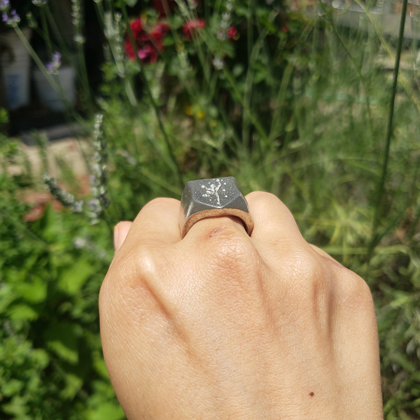 Rock climbing wax seal signet ring