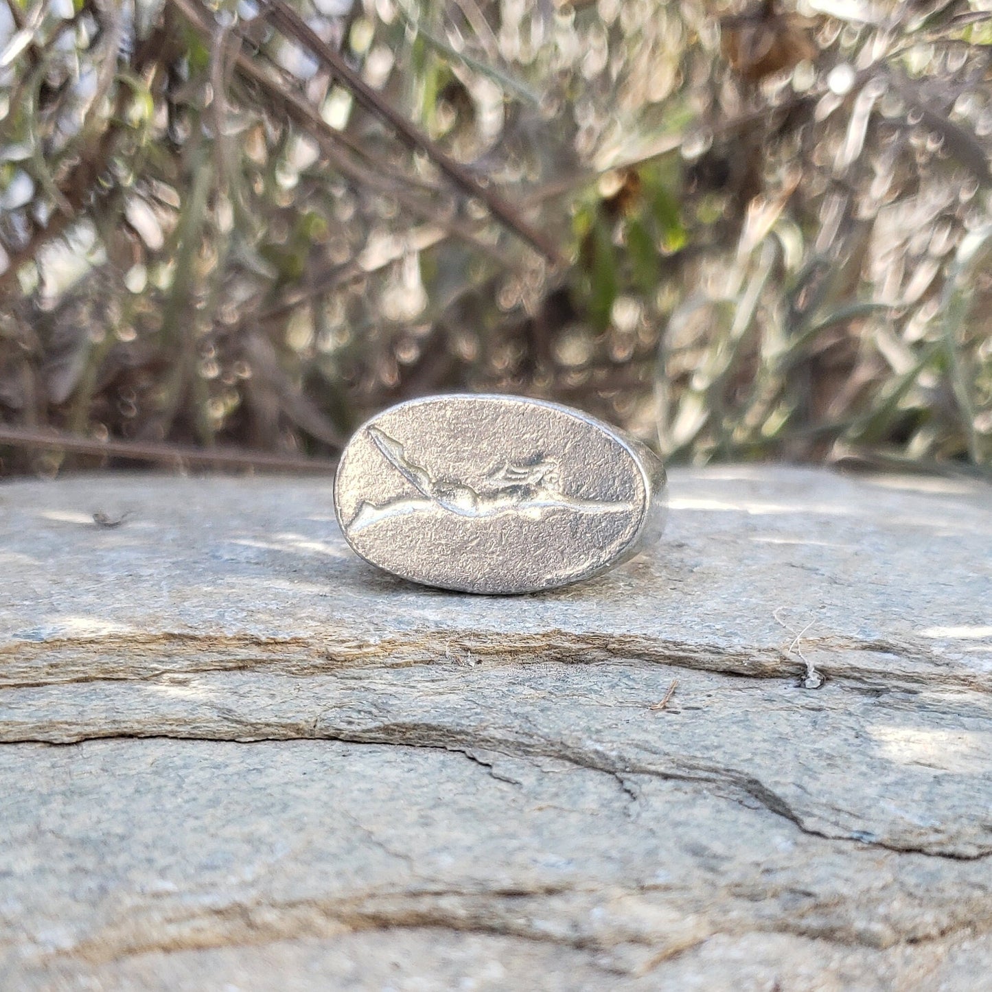 swimmer wax seal signet ring