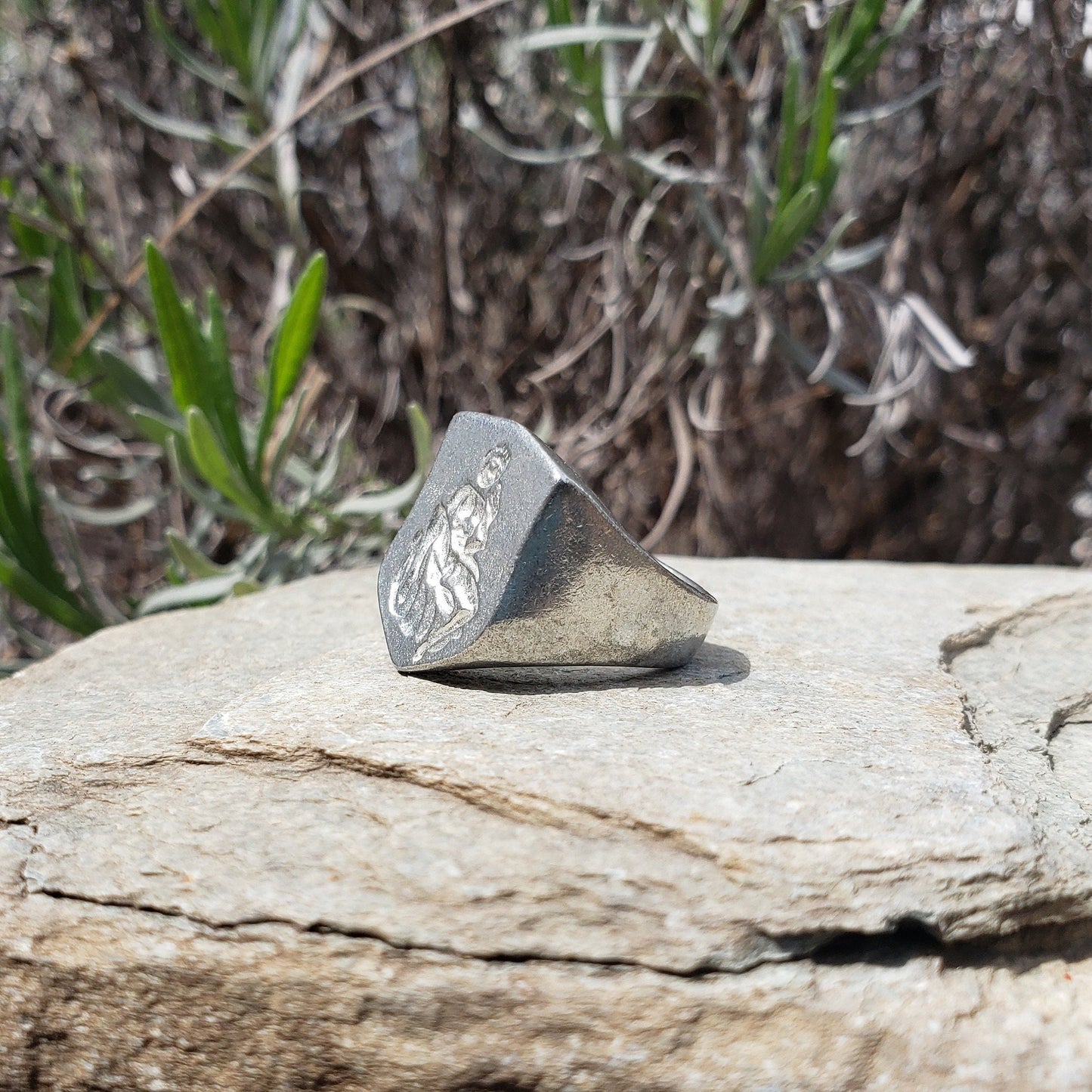 self reflection self love wax seal signet ring