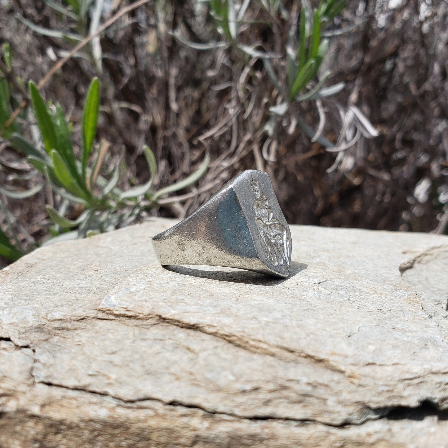 self reflection self love wax seal signet ring